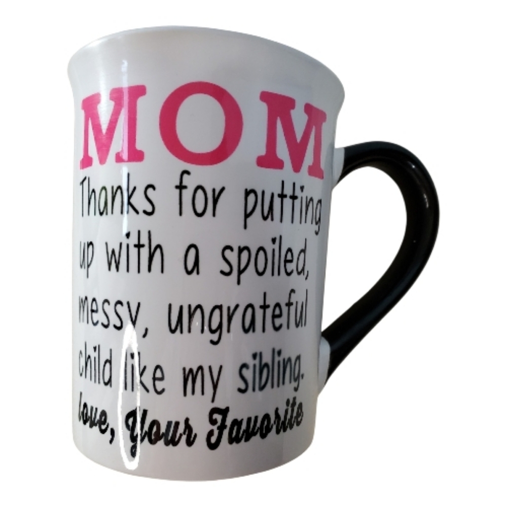 Black and White Ceramic Mug for Mom